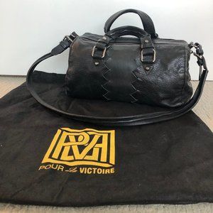 Pour La Victoire Black Leather Satchel